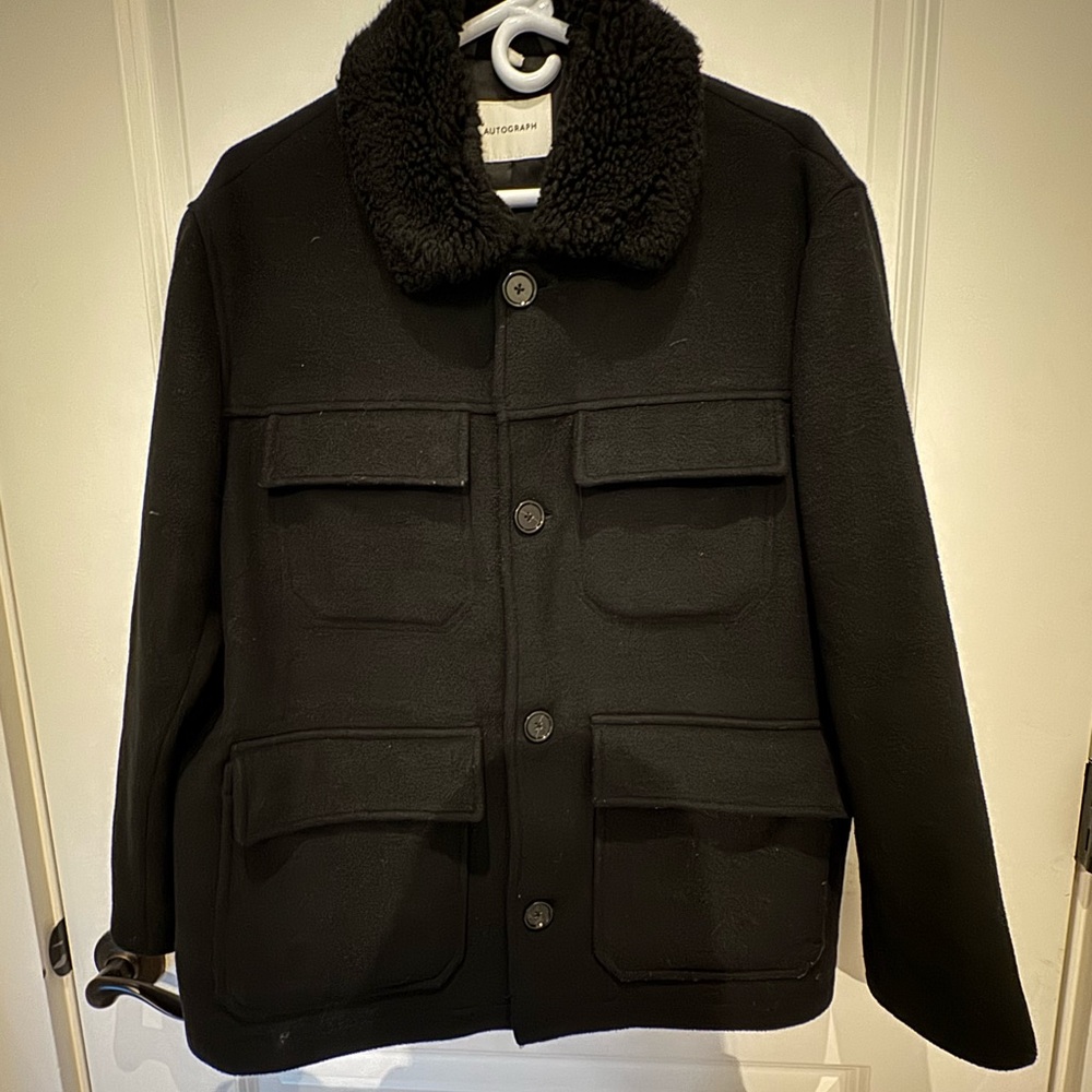 M & S Autograph Black Military Field Jacket